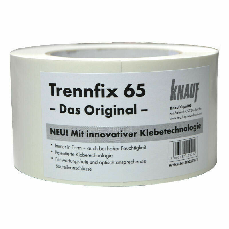 Trennfix Nastro Adesivo Per La Stuccatura Su Lastra/Muro Da 65Mm 50 Mt-Knauf