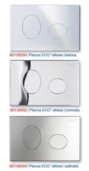 Placca per cassetta incasso Pucci Eco 2 pulsanti - Modello Ellisse - Colore Cromato