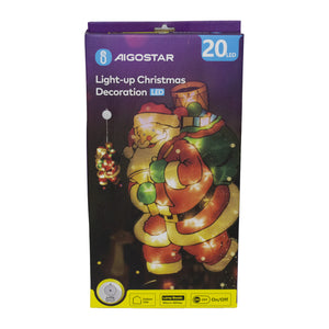 LUCE DECORAZIONE NATALIZIA 20 LED BABBO NATALE CON SACCO