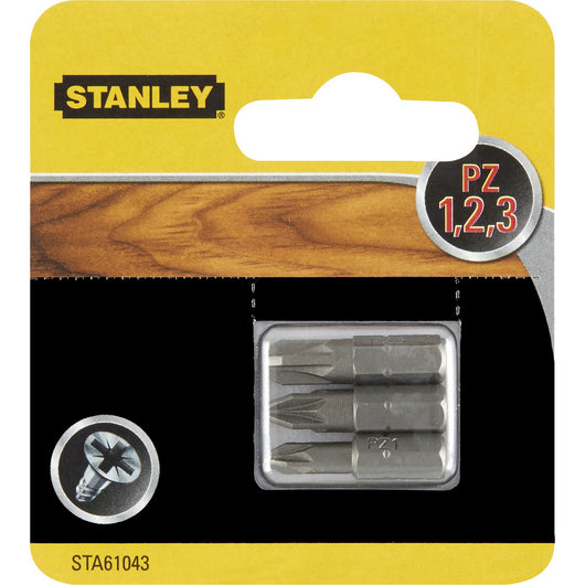 piranha/stanley x61043 3 inserti lunghezza mm.25 pz 1-2-3 108