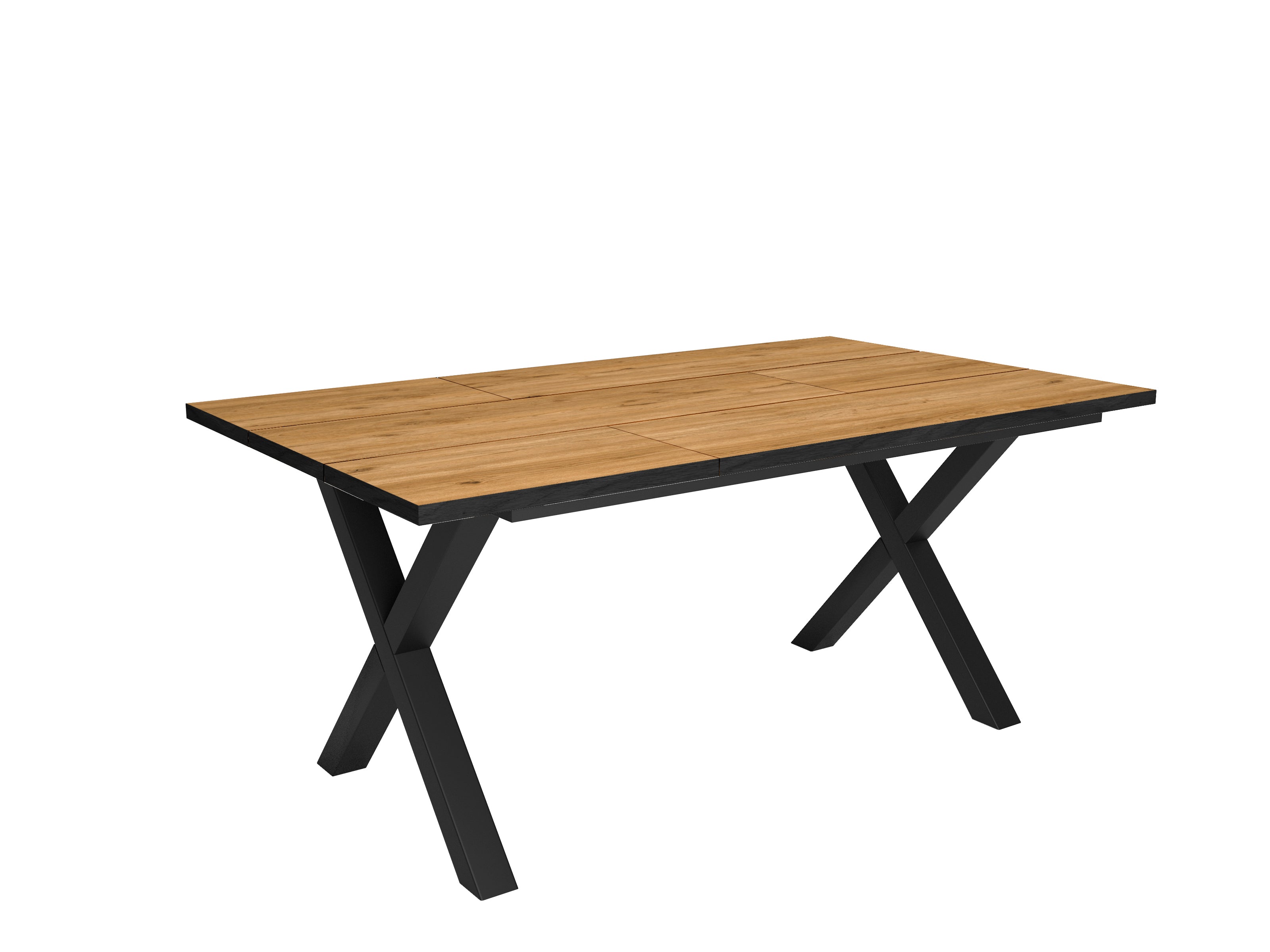 Tavolo da pranzo 8 posti 167x90 cm con gambe in legno a X colore Rovere e colore gambe Nero