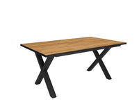 Tavolo da pranzo 8 posti 167x90 cm con gambe in legno a X colore Rovere e colore gambe Nero