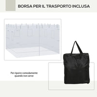 Kit 4pz Pareti per Gazebo 3x3 in Nylon 3pz Zanzariera 6Finestre 1pz Porta con Cerniera