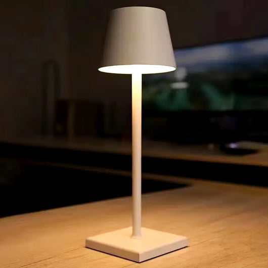 Lampada Touch da Tavolo Bianca Ricaricabile USB con Luce Dimmerabile 10.5x26.5cm