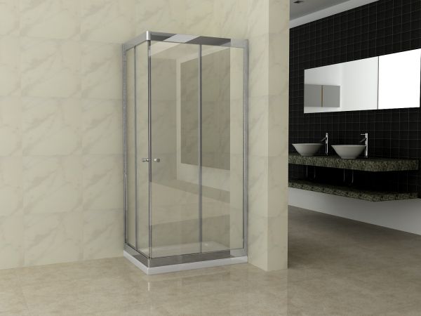 Box doccia Cristallo 6 mm trasparente apertura angolare scorrevole - Misura: 80 x 90 x h195 cm