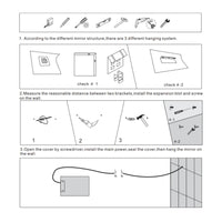 Ogomondo specchio 5 mm rettangolare cornice led interruttore touch alluminio mdf *** misure 90x70 cm, tonalità stand...