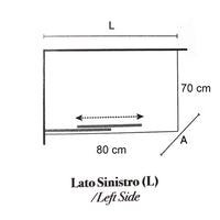 Box doccia con apertura angolare cm 80x70 modello Afrodite in cristallo temperato mm 6- Lato sinistro