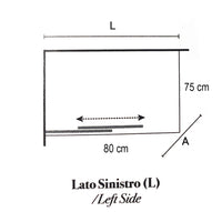 Box doccia con apertura angolare cm 80x75 modello Afrodite in cristallo temperato mm 6- Lato sinistro