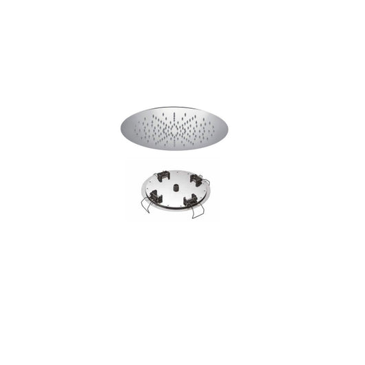 Soffione doccia tondo 34cm in acciaio inox cromato con fissaggio al soffitto Keller Taps