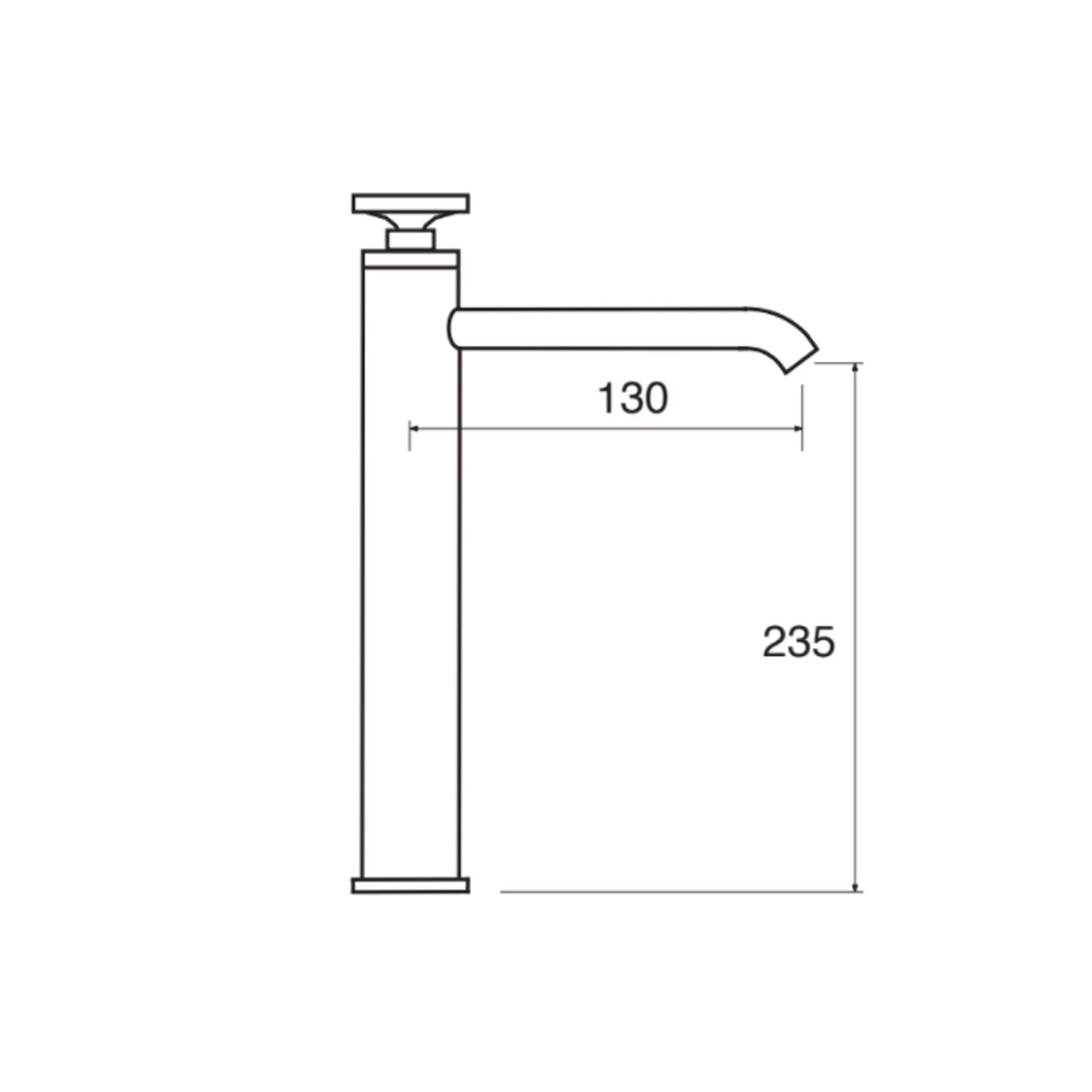 Miscelatore alto lavabo in ottone cromato serie MimÃ¬ Keller Taps