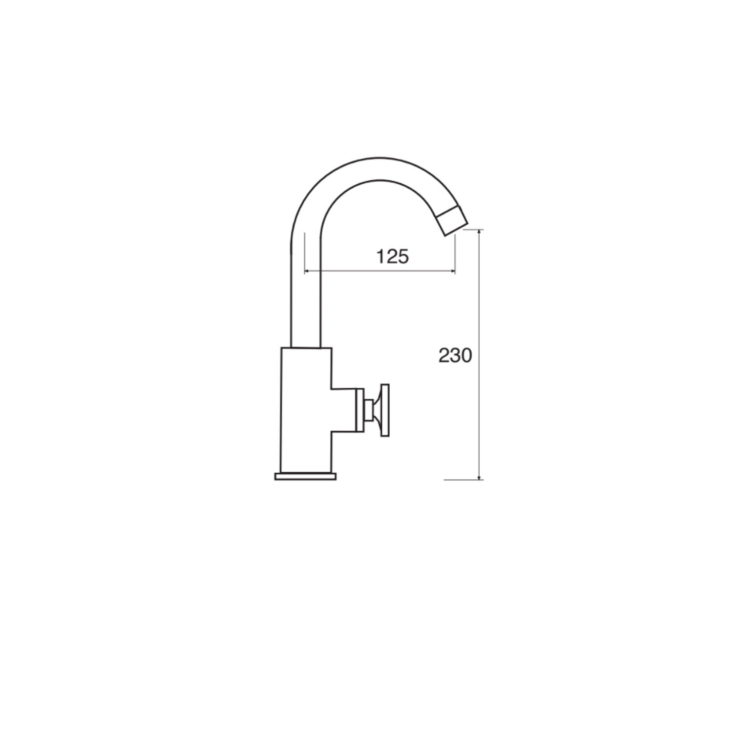 Miscelatore per lavabo bagno con canna a collo di cigno in ottone cromato serie MimÃ¬ Keller Taps