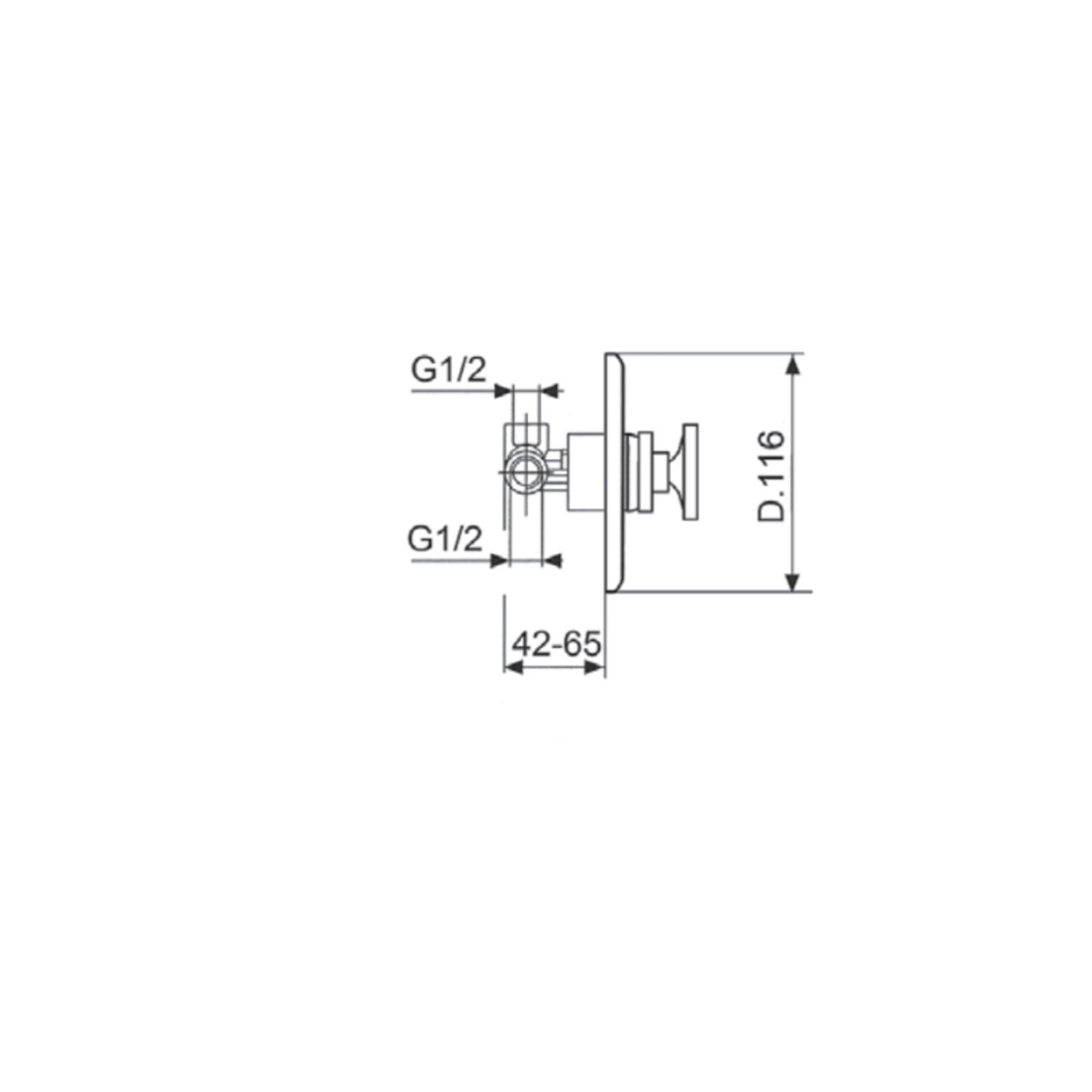 Monocomando incasso doccia in ottone cromato serie MimÃ¬ Keller Taps