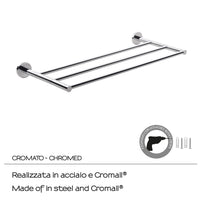 Gedy Felce mensola portasciugamani acciaio inox e cromall cm 61,5x26,3x5,6