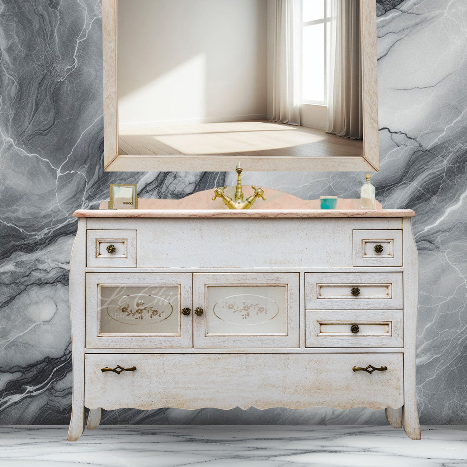 Mobile bagno Decapè Marble Luxe - 103 cm