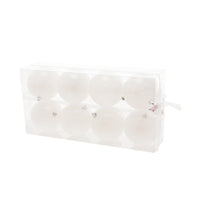 Box Palline di Natale Bianco Lucido 8 Pz 10 cm