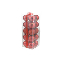 Box Palline di Natale Rosso Lucido e Opaco 20 Pz 7 cm