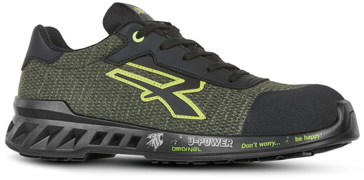 U-power scarpe antinfortunistica basse s1p esd redleve robin col. nero/verde mis. 45 - U-Power