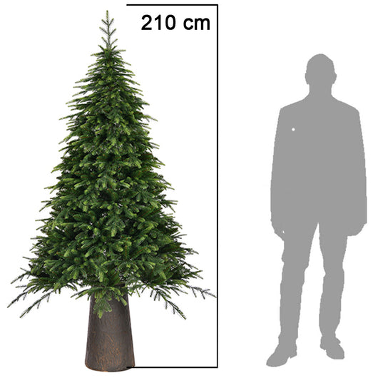 Albero di Natale Macao 210cm Folto Base Effetto Legno Tronco 2037 Rami Foltissimo