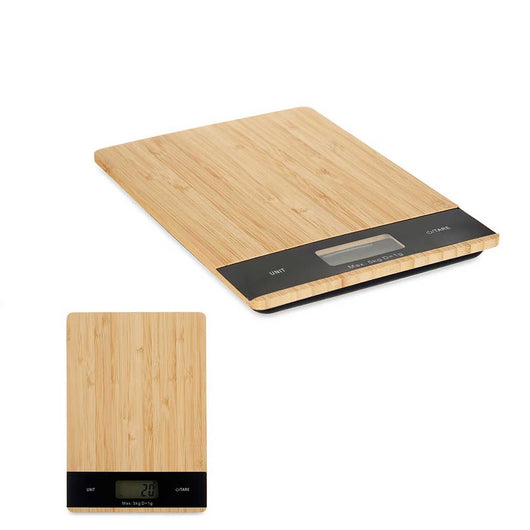 Bilancia da Cucina Digitale Ultra sottile in Legno di Bambù 5KG 21x15cm Touch Tara