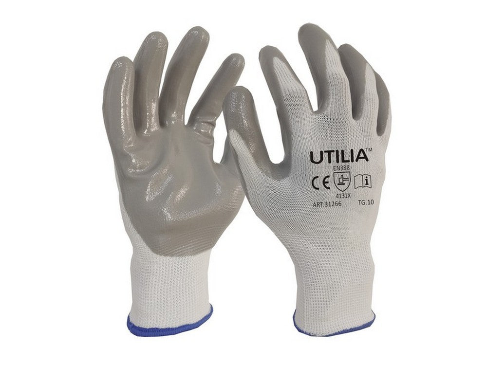 12paia guanti in nitrile/nylon col. grigio tg. 8 vit31264