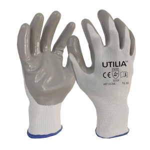 Utilia guanti in nitrile/nylon col. grigio tg. 10 (12 paia) - Utilia