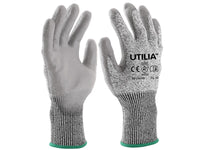 Utilia guanti antitaglio in nylon/poliuretano col. grigio tg. 9 (12 paia) - Utilia