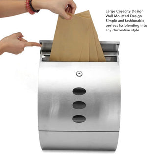 Cassetta Porta Posta Acciaio Inox Antiruggine 40x30x12 cm 2Chiavi Porta Riviste