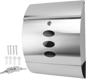 Cassetta Porta Posta Acciaio Inox Antiruggine 40x30x12 cm 2Chiavi Porta Riviste