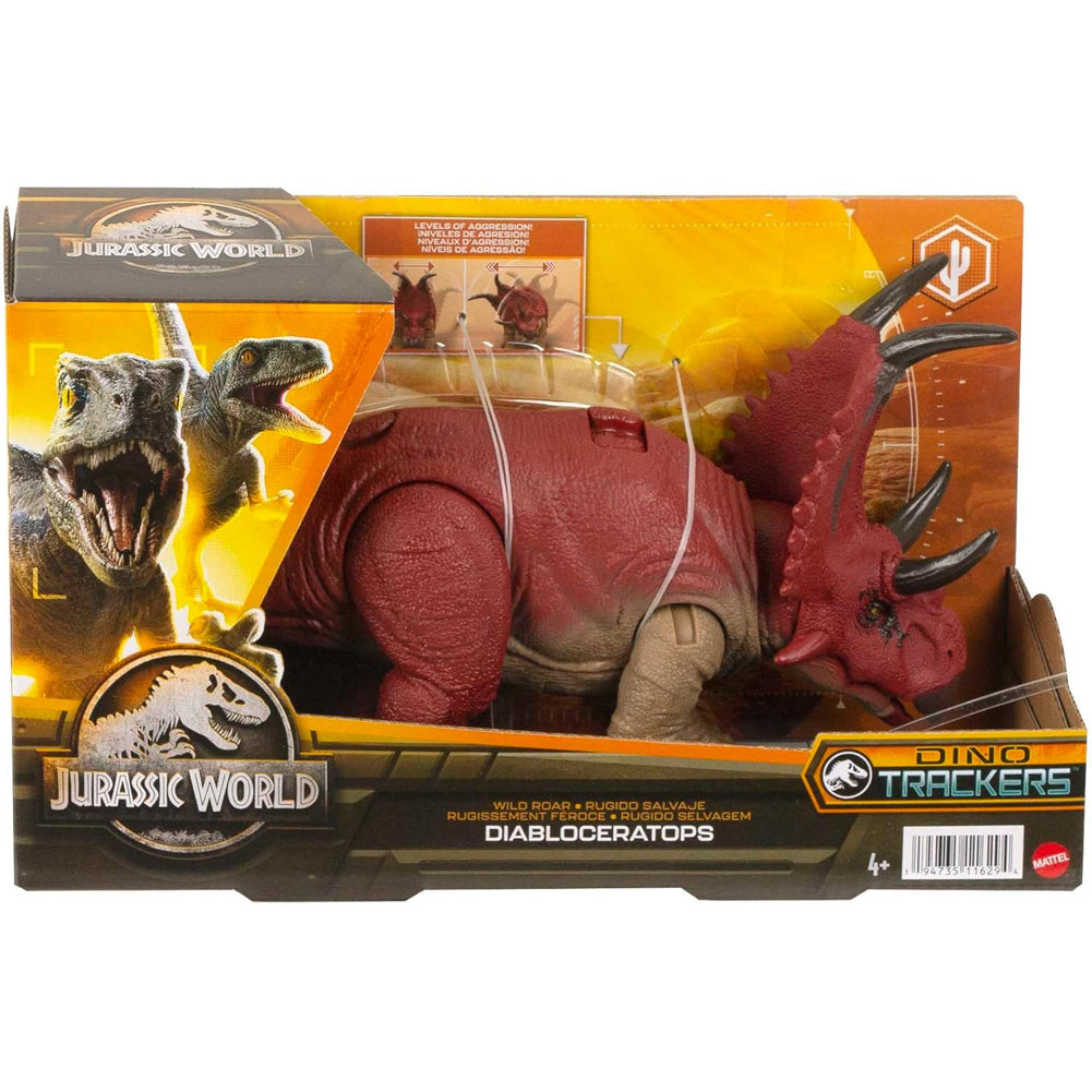 Mattel Jurassic World Ruggito Selvaggio Diabloceratopo Dinosauro con Suoni e App