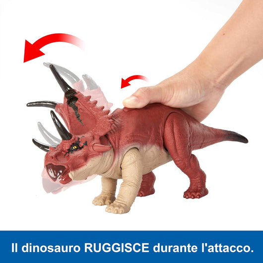 Mattel Jurassic World Ruggito Selvaggio Diabloceratopo Dinosauro con Suoni e App