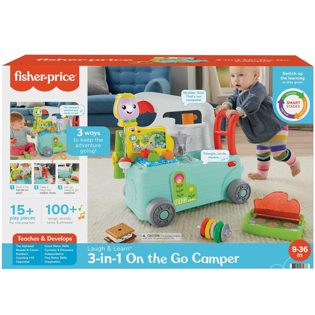 Fisher-Price Ridi e Impara Camper 3in1 Giocattolo Spinta Primi Passi Idea Regalo