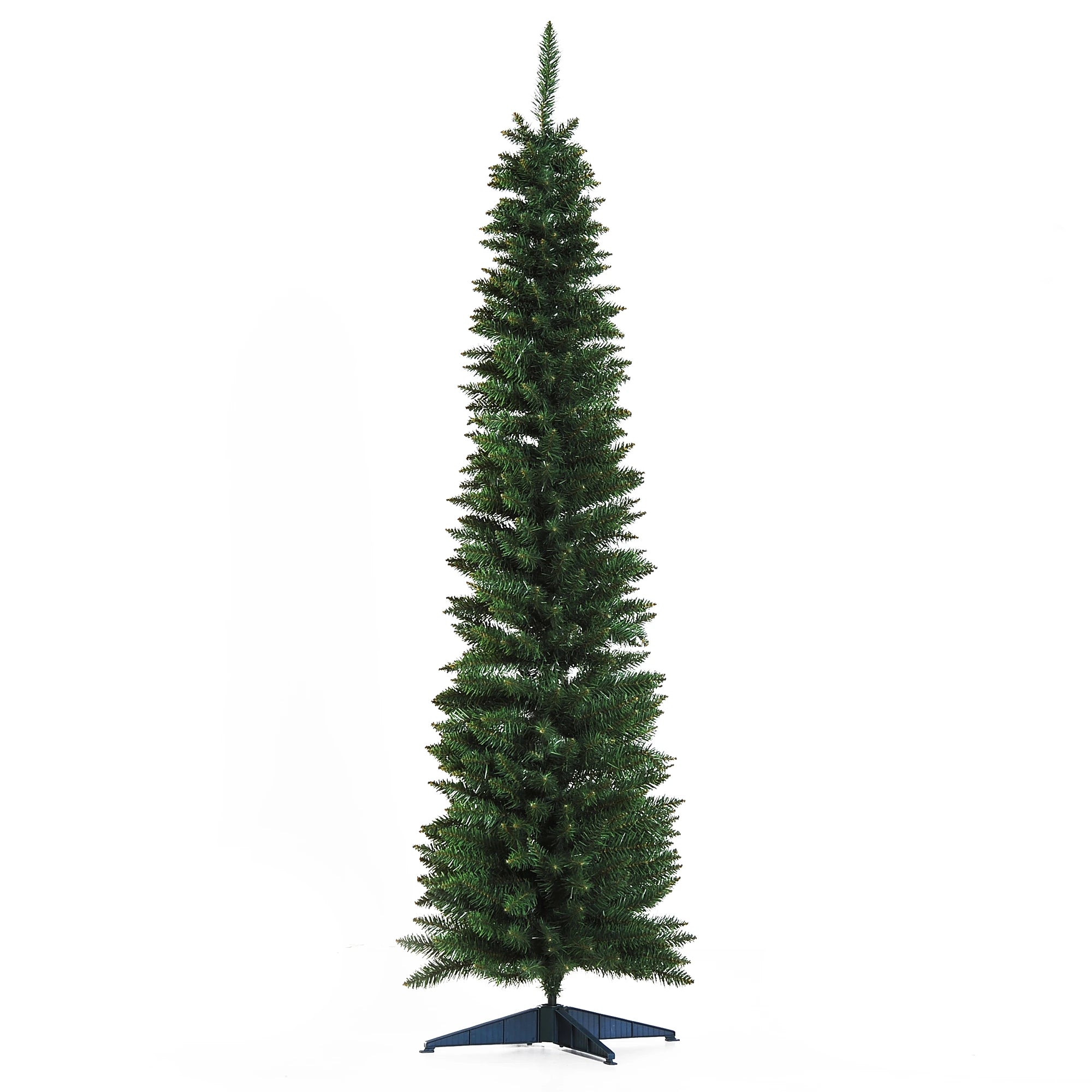 Albero di natale Slim 180 cm base in plastica 390 Rami Artificiale Realistico Verde