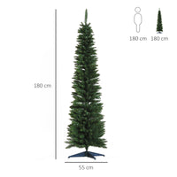 Albero di natale Slim 180 cm base in plastica 390 Rami Artificiale Realistico Verde