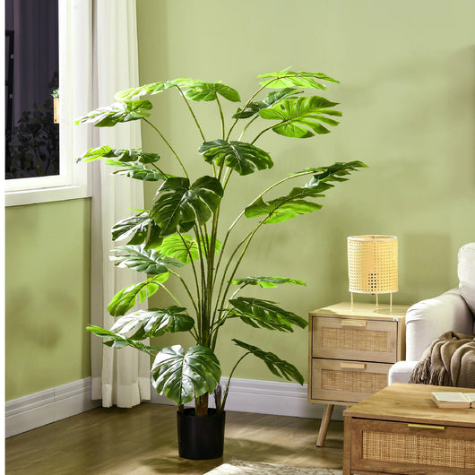 Pianta Artificiale Monstera 180cm  Realistica Interno ed Esterno Vaso Incluso