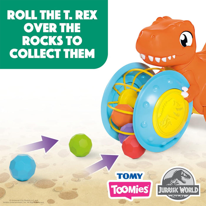 Toomies  Tomy Pic & Push T. Rex Giocattolo per Bambini 12+ mesi Jurassic World