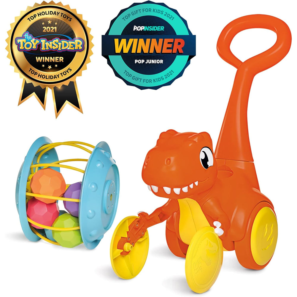 Toomies  Tomy Pic & Push T. Rex Giocattolo per Bambini 12+ mesi Jurassic World