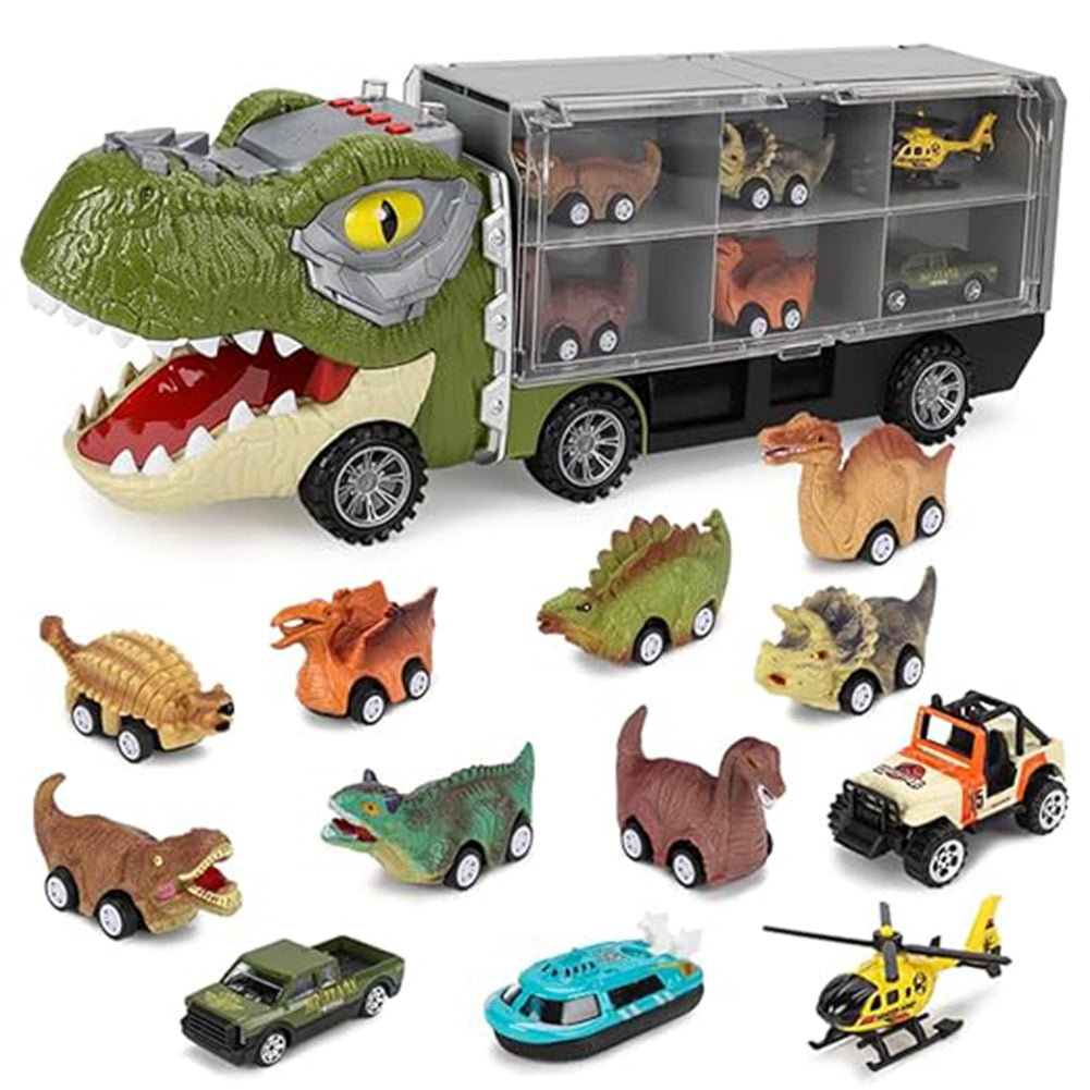 Camion Dinosauro 13 in 1 Giocattolo per Bambini Gioco Idea Regalo con 12 Auto