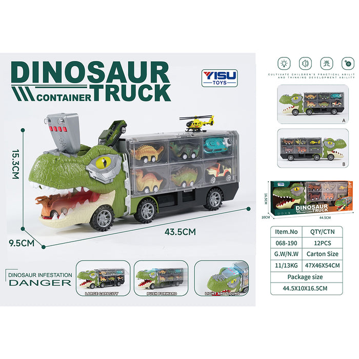 Camion Dinosauro 13 in 1 Giocattolo per Bambini Gioco Idea Regalo con 12 Auto