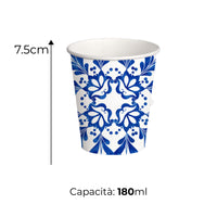 1000 Bicchieri Acqua in Carta 180ml H. 7.5cm Maxi Scorta 100% Biodegradabili