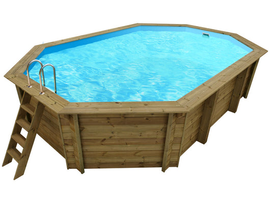 Piscina da girdino 6,50x4,40x1,31 m in legno Baléares