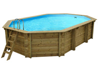 Piscina da girdino 6,50x4,40x1,31 m in legno Baléares