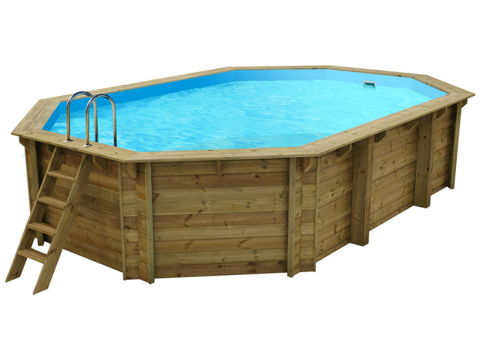 Piscina da girdino 6,50x4,40x1,31 m in legno Baléares