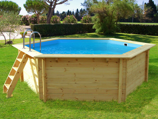 Piscina fuori terra 4,10x1,18 m in legno modello Hawai