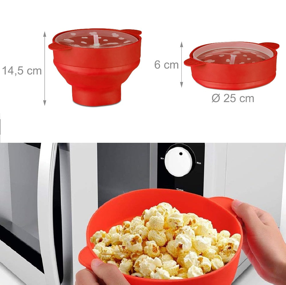 Kit 2pz Cottura in Microonde Macchina PopCorn e Vaporiera 2400ML facile da usare