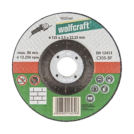 Disco da Taglio per Pietra 125 mm Centro Depresso Wolfcraft 5 Pz