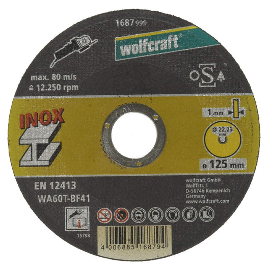 Disco da Taglio per Acciaio Inox Extra Sottili 125 mm Wolfcraft 5 Pz