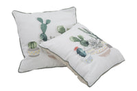 Cuscino Cactus 45x45 cm Poliestere Bianco e Verde