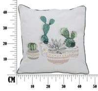 Cuscino Cactus 45x45 cm Poliestere Bianco e Verde