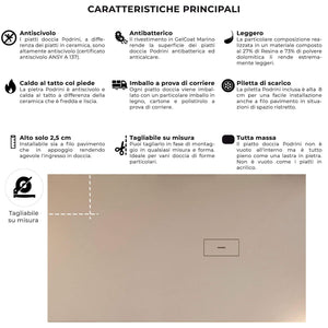 Piatto Doccia in Pietra 100x100 cm Bonussi Manila Crema