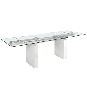 Tavolo da pranzo 180 x 90 x 77 cm allungabile rettangolare vetro temperato